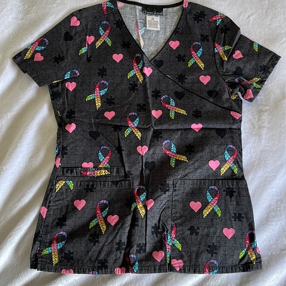 Cherokee Tops - Cherokee Autism Awareness Scrub Top